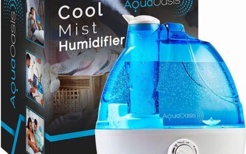 历史低价！AquaOasis 2.2升 超静音冷雾加湿器特卖+包邮！360°旋转喷嘴，自动关闭