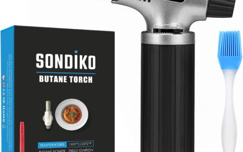 Sondiko 厨房迷你喷枪特卖！做焦糖/炙肉/炙鱼等必备，带安全锁，火焰可调，送硅胶刷