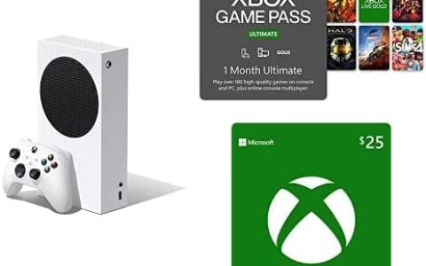 节礼日低价！Xbox Series S 全数字游戏主机捆绑包套装特卖+包邮！内含1个月终极游戏通行证+$25 Xbox 礼品卡！