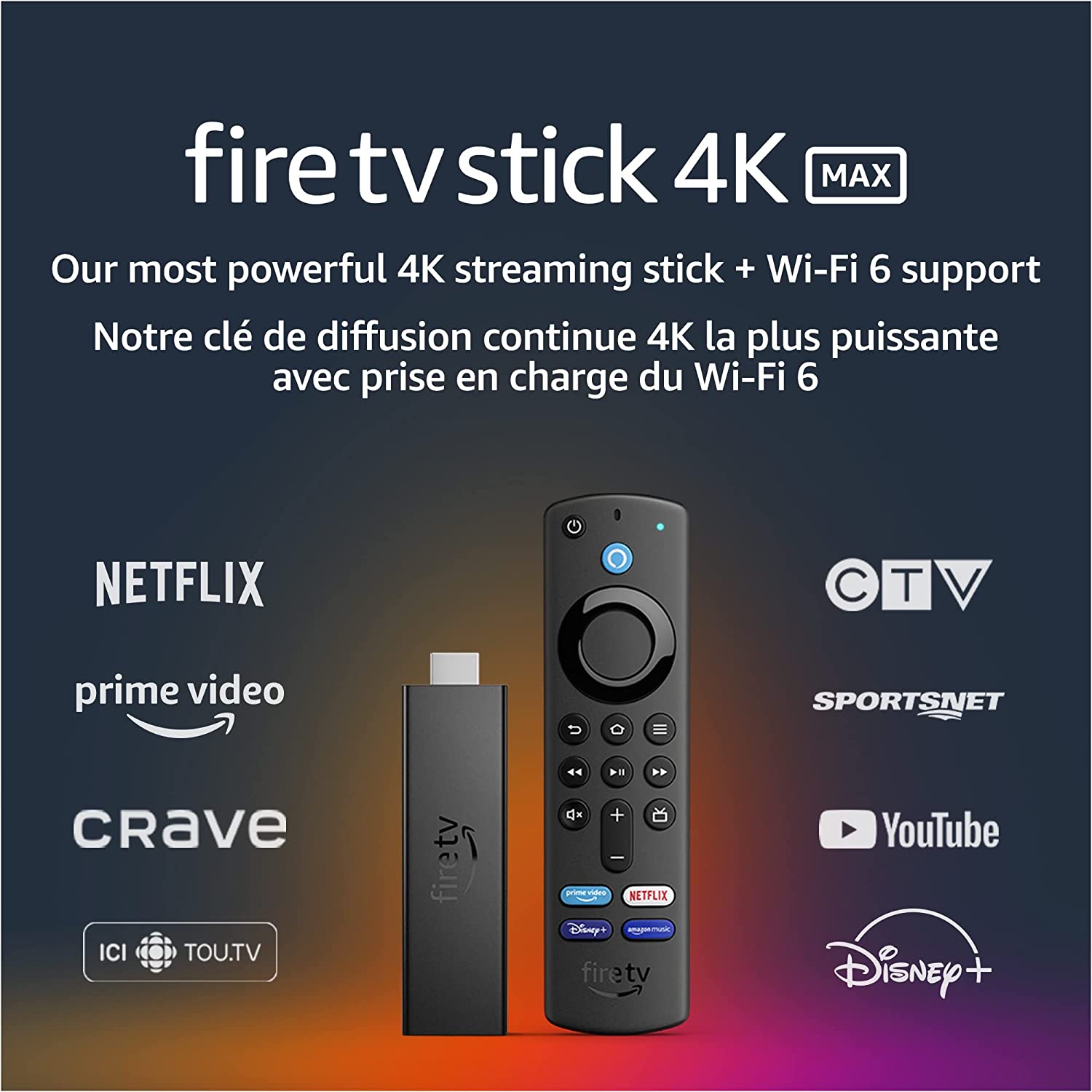 Fire TV Stick 4K Max 超高清电视棒特卖+包邮！Alexa语音遥控器