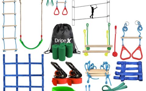 Dripex  攀爬 吊环 悬吊秋千 50英尺双人走绳  户外游戏障碍训练套装特卖+包邮！