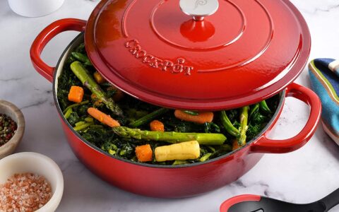 经典品牌 Crock Pot 5夸脱 Artisan 彩色珐琅铸铁锅特卖+包邮！