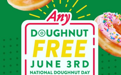 加拿大甜甜圈日（Donut Day），Krispy Kreme连锁店内免费送Donut