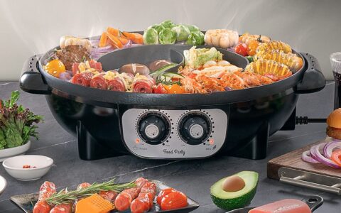 Food Party 韩式 涮烤一体锅 鸳鸯电火锅/烧烤炉特卖+包邮！会员专享！