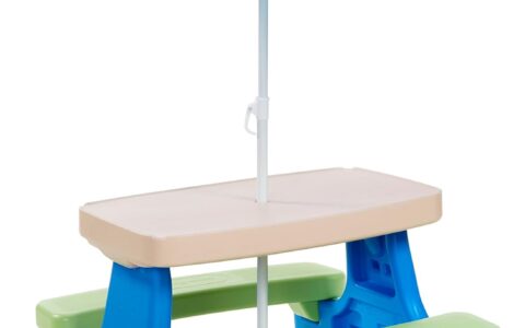 Little Tikes 小泰克 Easy Store  便携可折叠幼儿餐桌套装特卖+包邮！带遮阳伞