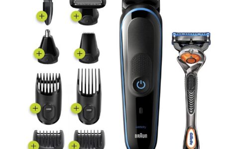 Braun 无绳干湿两用9合一男士理发器/胡须毛发修剪器特卖+包邮！带一个吉列剃须刀