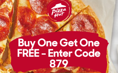 Pizza Hut 必胜客 限时特惠：中号或大号披萨 买一送一！