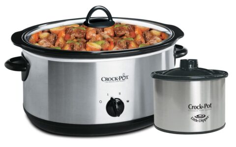 Crock-Pot 8夸脱 不锈钢慢炖锅（送16盎司食物加热锅）特卖+包邮！炖鸡炖肉一次完成