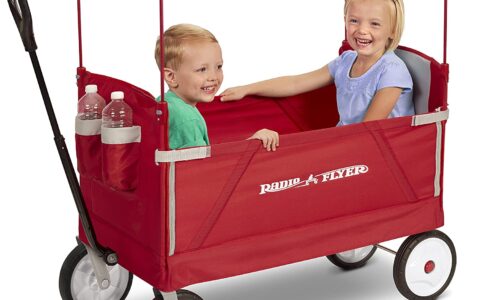 历史低价！百年经典 Radio Flyer 3合1带遮阳棚可折叠儿童拉车特卖+包邮！可做拉货车/长凳