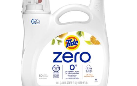Tide Zero 0添加液体洗衣液 3.4 L特卖！柑橘香味，不含磷酸盐、染料或氯
