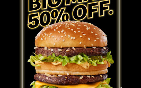 麦当劳黑五优惠！巨无霸 Big Mac 汉堡 半价