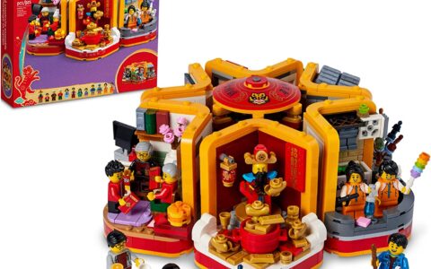 LEGO 乐高 80108 中国新春六习俗（1066pcs）特卖+包邮！包括购买食物、制作喜庆装饰、拜年、互换红包，内含财神