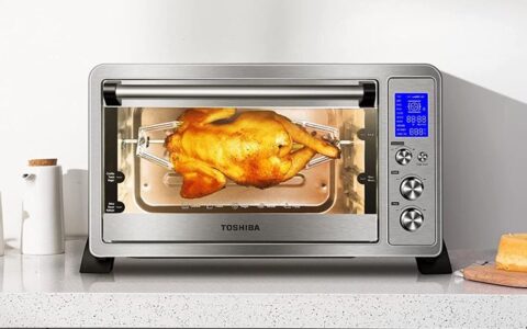 Toshiba 东芝 AC25CEW-SS 10合1 不锈钢数控对流烤箱特卖+包邮！可串烤整只鸡/6片面包/12英寸披萨