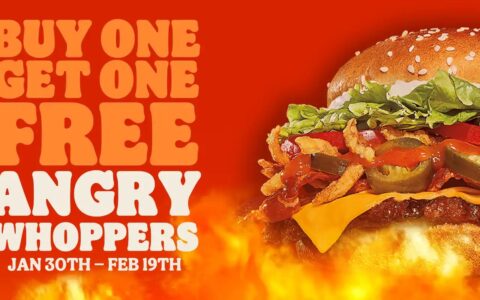 Burger King 汉堡王 Angry Whopper 汉堡 买一送一限时优惠！