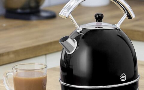 Swan 1.7L 复古电动茶壶/热水壶特卖+包邮！自动关闭，干沸保护，勾选coupon再减