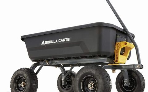 新低！Gorilla Carts 自卸永不爆胎拖车特卖+包邮！承重600磅，省力又耐用