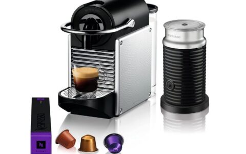 历史低价！Nespresso EN124SAECA Pixie 意式浓缩胶囊咖啡机带奶泡机套装 by De'Longhi 特卖+包邮！