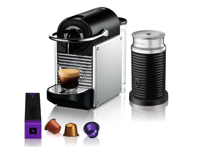 历史低价！Nespresso EN124SAECA Pixie 意式浓缩胶囊咖啡机带奶泡机