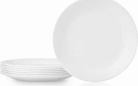 Corelle Vitrelle 10.5英寸白色餐盘8件套特卖+包邮！
