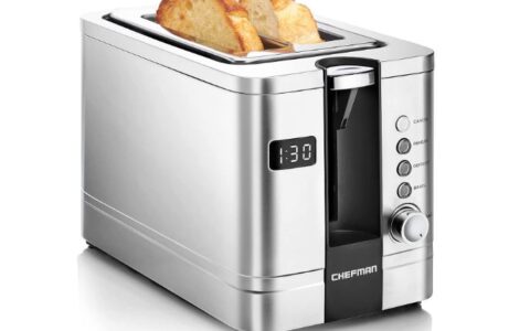 Chefman 不锈钢 2片 超宽数字烤面包机特卖+包邮！