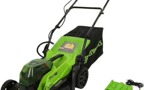 GreenWorks 14英寸 充电式无绳电动割草机特卖+包邮！24V 双电池