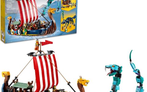 历史低价！LEGO 乐高 31132 北欧神话之：3 合 1 维京战船与尘世巨蟒 耶梦加得（1192Pcs) 特卖+包邮！