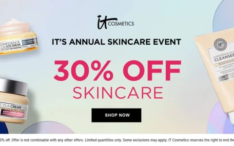 IT Cosmetics 官网全场护肤品7折特惠！送3个精华小样+套装！