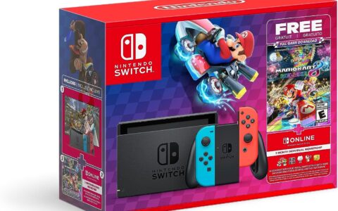历史最低价！Nintendo 任天堂 Switch 游戏机+《Mario Kart 马力欧卡丁车8豪华版》+3个月订阅套装特卖+包邮！