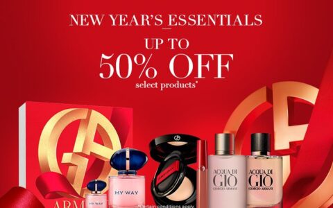 阿玛尼 Armani 美妆官网新年大促！精选护肤、美妆、香水、超值套装等低至5折！收圣诞倒数日历