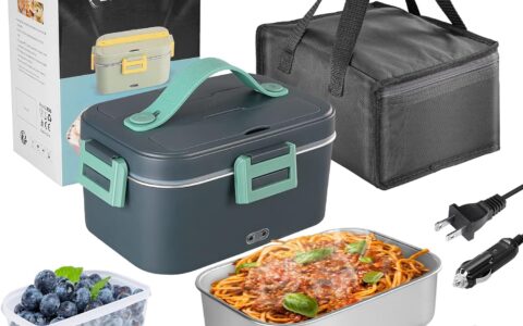 史低价！带饭神器！Samshow 1.8L 便携式电热午餐盒特卖！车载或家用都可以