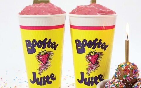 仅一天！Booster Juice 加拿大连锁果汁店 smoothie 买一送一！