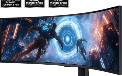 SAMSUNG 三星 2025新款 49英寸 Odyssey 144Hz 双QHD FreeSync Premium Pro 曲面游戏显示器特卖+包邮！