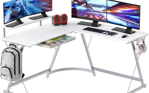 历史低价！SHW Vista  51 x 51英寸 L型转角 电脑桌/办公桌特卖+包邮！4色可选