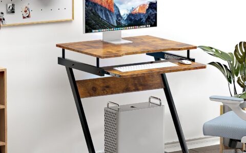 历史低价！sogesfurniture 可移动 电脑桌/办公桌特卖+包邮！带打印机架和键盘托架
