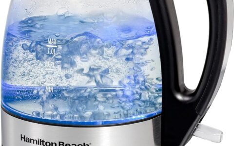 历史低价！Hamilton Beach 40930 1L 蓝光玻璃电热水壶特卖+包邮！