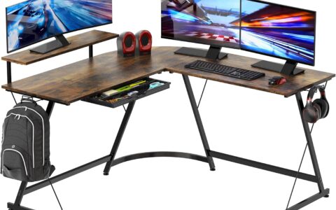 历史低价！SHW Vista  51 x 51英寸 L型转角 电脑桌/办公桌特卖+包邮！4色可选