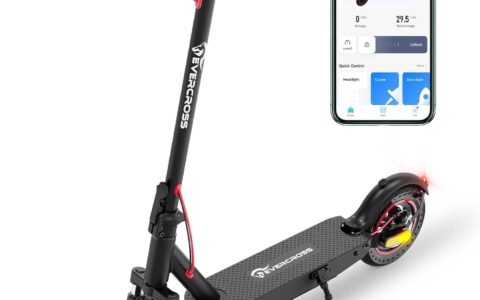 EVERCROSS EV10K PRO 支持应用程序轻型折叠电动滑板车特卖+包邮！500W电机，10英寸蜂窝实心轮胎