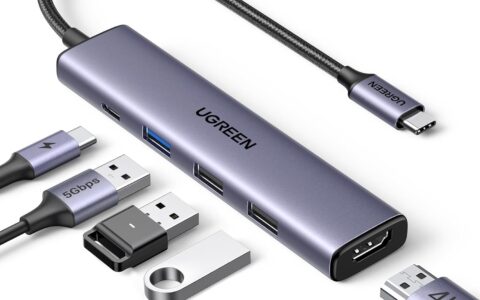 历史低价！UGREEN 集线器 5合1 USB C 多端口适配器特卖！
