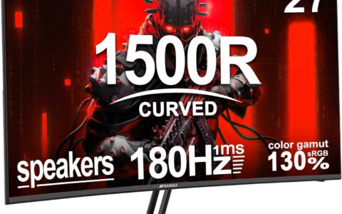 SANSUI 27英寸曲面全高清 1080P 游戏显示器特卖+包邮！