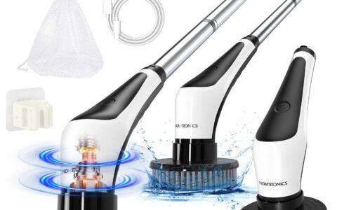 白菜价！Homtronics 长度可调无绳电动清洁刷套装特卖！免费再送价值11.99加元替换刷头6件套！
