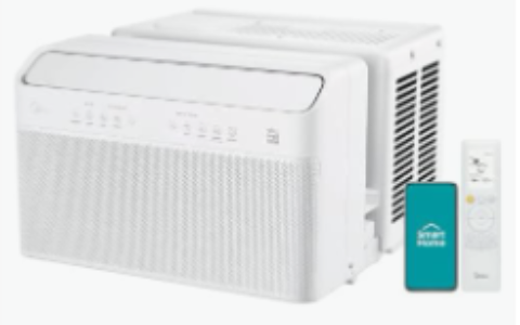 美的 Midea  8,000 BTU U 型智能变频窗式空调特卖+包邮！冷却面积达 350 平方英尺，超静音，开窗灵活，节能 35%，可语音遥控