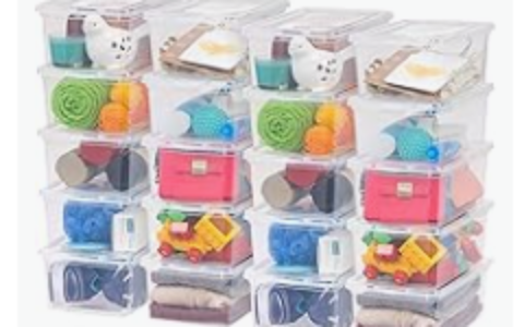 爱丽思 IRIS USA 带盖无 BPA 5.7 L 塑料储物盒20件套特卖+包邮！