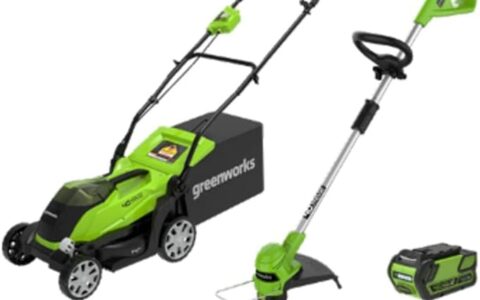 Greenworks 40V 14英寸无绳割草机 + 12英寸无绳修边机 2件套装特卖+包邮！带电池和充电器