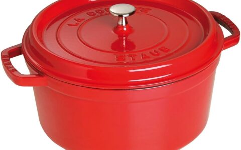 历史低价！法国国宝 Staub  5夸脱  圆形经典 珐琅铸铁锅特卖+包邮！