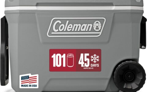Coleman 62夸脱大容量 带轮子 便携式 冷藏保温箱特卖+包邮！冰块可保持长达5天