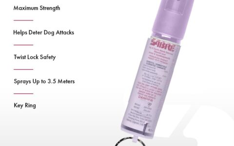 历史低价！防身利器！SABRE Protector 22克 带钥匙扣 便携式防犬防狼喷雾特卖！ 14秒喷洒 3.5米有效保护范围，3色可选